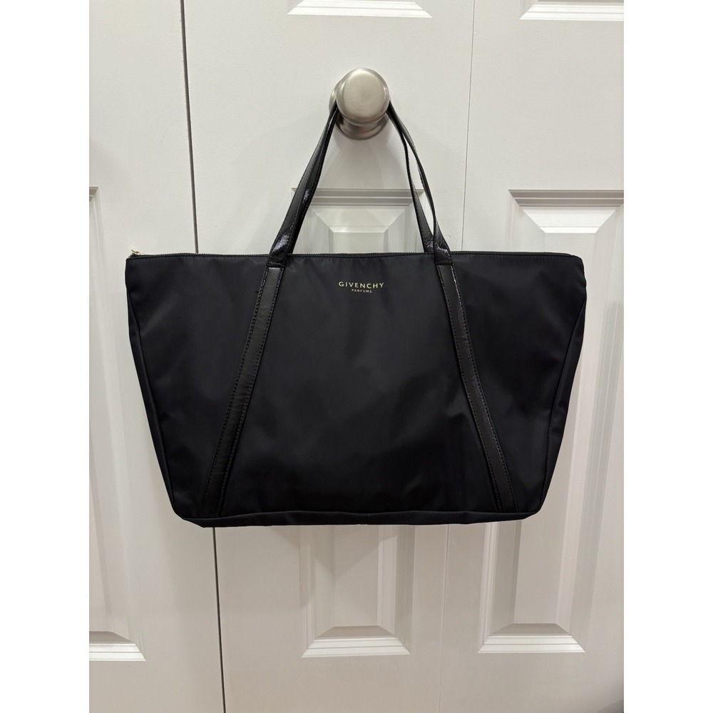 NWOT Givenchy Black Nylon Zip Tote Shopper Handbag 20"x11"x4" Strap Drop‎ 6"